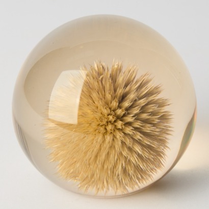 A Vintage Acrylic Wildflower Paperweight
