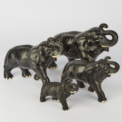 A Collection of Sylvac Walking Elephants Family