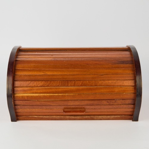 A Mid-Century Brenda Bridget Mahogany Roller Bread Bin for Don Alexander