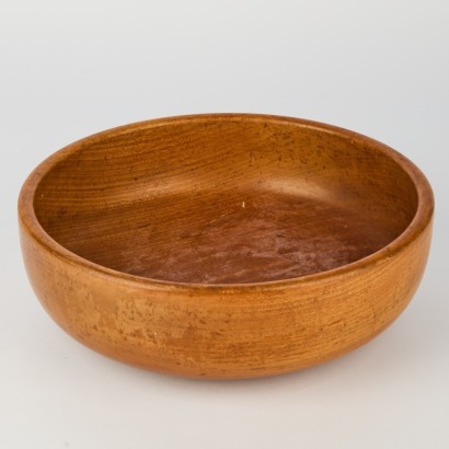 A Konini ware Wooden Bowl with NZ Designmark sticker Circa 1970s