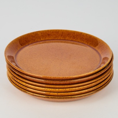 A set of six Crown Lynn Pioneer Glaze side Plates Dia 160mm