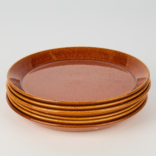 A set of six Crown Lynn Pioneer Glaze side plates Dia 200mm