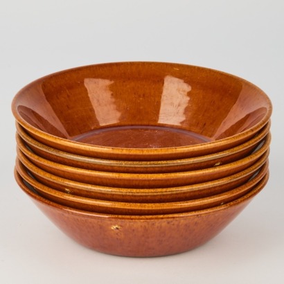 A set of six Crown Lynn Pioneer Bowls 170mm Dia