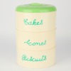 A Large Art Deco Green & Cream Bakelite 3-tier Kitchen Storage Container
