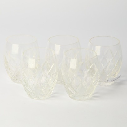 A Set of Five Crystal Glasses
