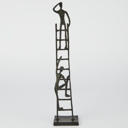 A Black Metal Human Figure Table Ornament