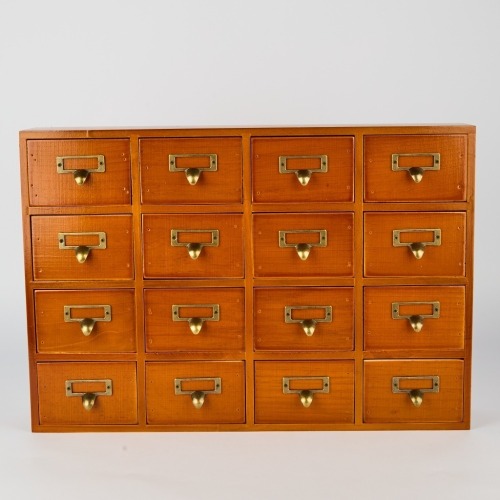 A 16-Drawer Wooden Unit
