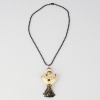 A Sterling Silver Enamel and Black Onyx Heart Tassell Pendant