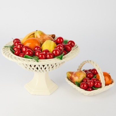 A Pair of Vintage Italian Ceramic Fruit Baskets