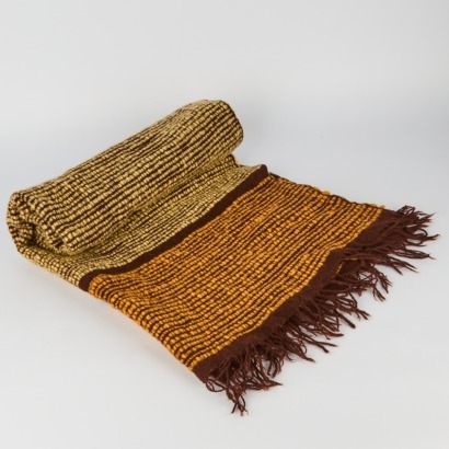 A Mid-Century Hand Woven Throw Blanket