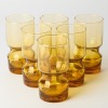 A Set of Six Kaaru Amber Honeygold Java Glasses
