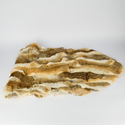 A Rabbit Fur Rug in Natural Beige