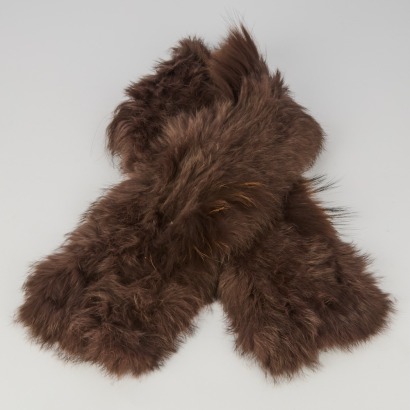 A Rabbit/Racoon Fur Scarf in Chocolate