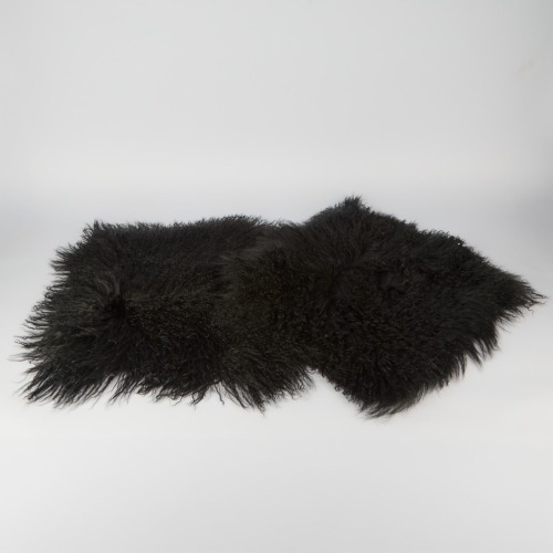 A Pair of Black Tibetan Lamb Cushion Cover