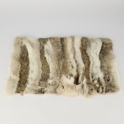 A Natural Grey Rabbit Fur Cushion Cover