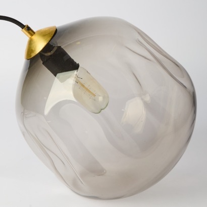 A Grey Handblown Light Fitting by Luke Jacomb Studio