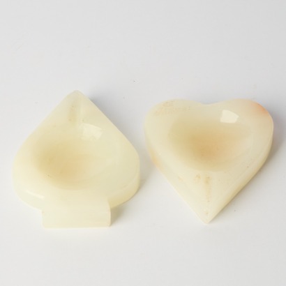 A Set of Two Carved Stone Dishes
