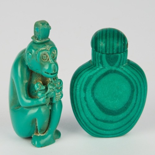 A Set of Two Chinese Turquoise Snuff Bottles