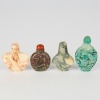 A Set of Four Chinese Snuff Bottles in Various Hardstones