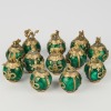A Set of Metal-Mounted Jade Ornaments Featuring the Twelve Zodiac Animals