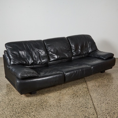 A Vintage Postmodern Leather Sofa