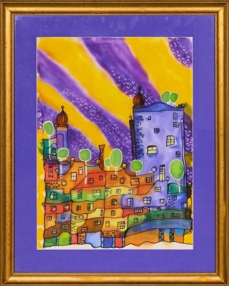 A Hundertwasser Style Artwork on Fabric