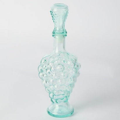 An Italian Green Glass Grape Cluster Decanter