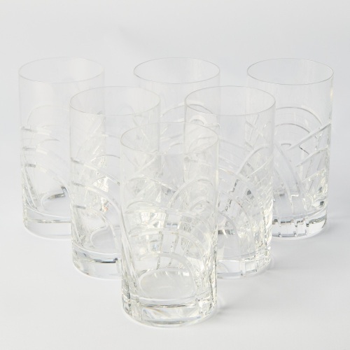 A Set of Six Crystal Highball Glasses