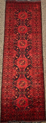 An Afghan Wool Hand Knotted Khal Modammadi Runner