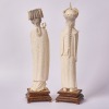 A Pair of Chinese 20th Century Bone Carvings of Ancient Figures - 3