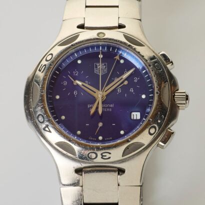 Stainless Steel, TAG Heuer Kirium, Blue Dial Quartz Chronograph Wristwatch, circa 1999