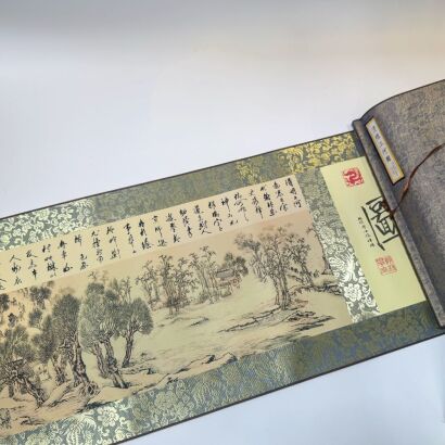 A Set of Two Chinese Reproduction Handscrolls of&sbquo; Along the River During the Qingming Festival