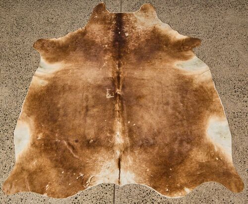 A Brown Cow Hide Rug