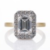 An Important, 18ct Yellow Gold / Platinum, 2.80ct Emerald Cut Diamond - GIA certified / 0.52ct Diamond Cluster Ring