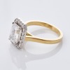 An Important, 18ct Yellow Gold / Platinum, 2.80ct Emerald Cut Diamond - GIA certified / 0.52ct Diamond Cluster Ring - 2