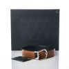 Montblanc, Horseshoe Buckle Grainy Caramel / Black 35mm Reversible Leather Belt with Box- As new - 2
