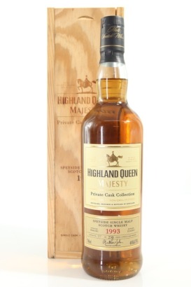 (1) 1993 Highland Queen Majesty Private Cask Collection Bottled 2015 Single Malt Scotch Whisky, Speyside, 46% ABV (GB)