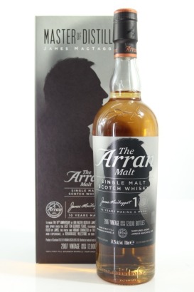 (1) The Arran Malt Distillery Master of Distilling James MacTaggart 10 Year Anniversary Single Malt Scotch Whisky, Isle of Arran, 54.2% ABV (GB)