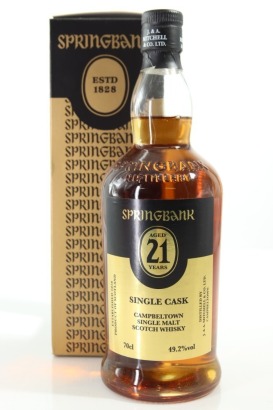 (1) Springbank Single Cask Cask Strength 21 Year Old 2016 Edition Single Malt Scotch Whisky, Campbeltown, 49.2% ABV (GB)