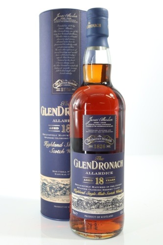 (1) Glendronach Allardice 18 Year Old Single Malt Scotch Whisky, Highlands, 46% ABV (GB) (2014 Release)