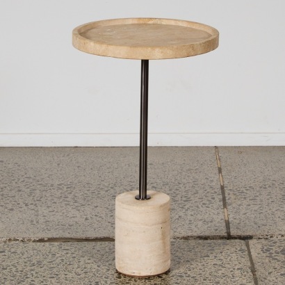 A Travertine Martini Table