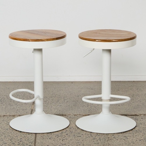 A Pair of Minimal Swivel Barstools