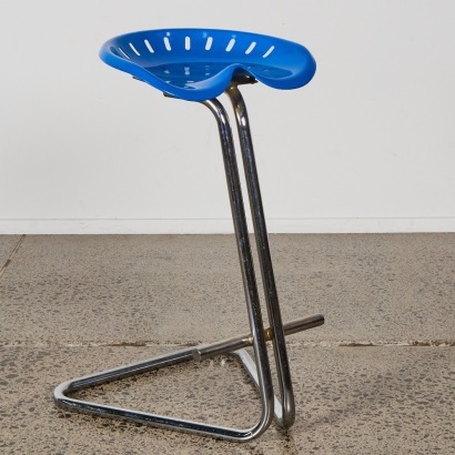 A Vintage Plastic and Chrome Tractor Seat Stool