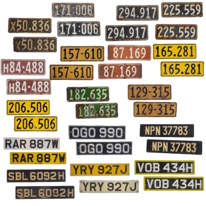 A lot of older English and New Zealand Registration Plates