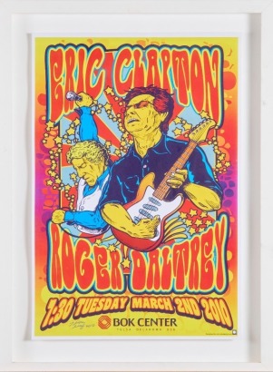 An Eric Clapton & Roger Daltry Gig Poster by Thom Self, Signed by artist