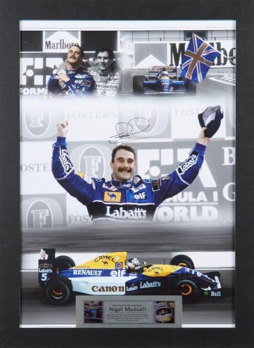A Print with the Signature of Nigel Mansell