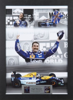 A Print with the Signature of Nigel Mansell
