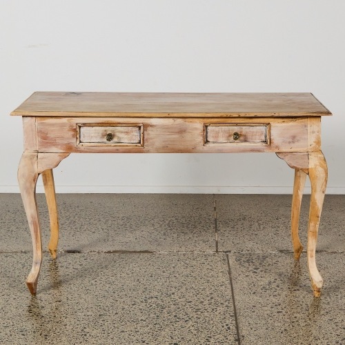 A Whitewashed French-Style Console Table