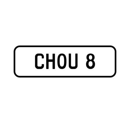 A 'CHOU 8' Personalised Plate