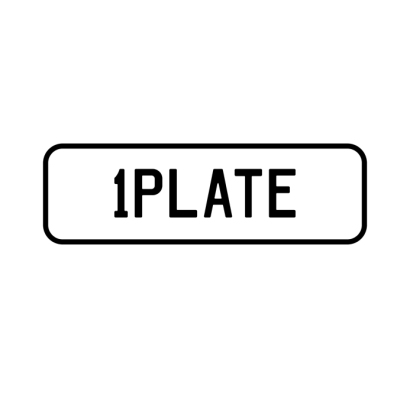 A '1PLATE' Personalised Plate